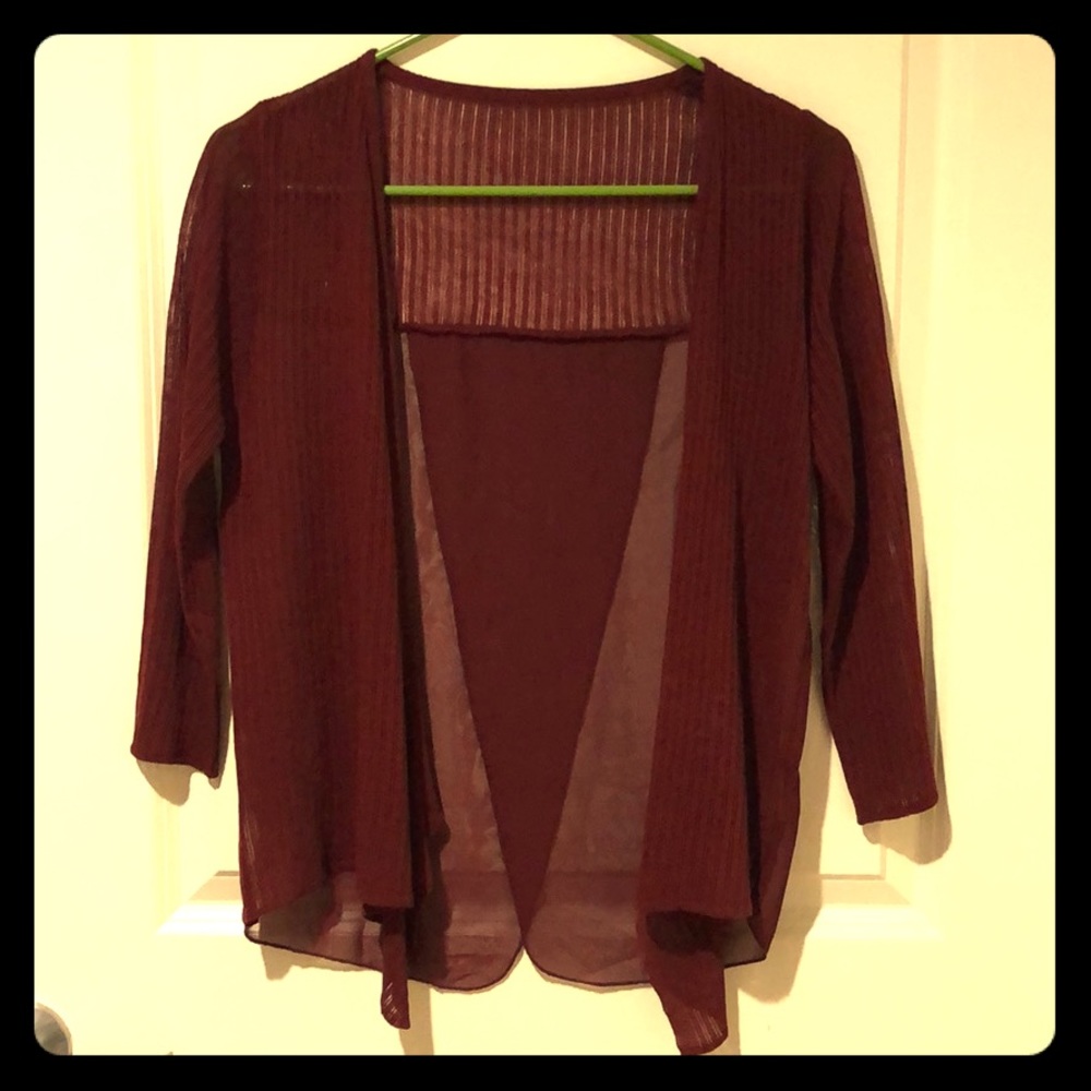 New Dark Red Cardigan w/ Cute Back Opening Design
